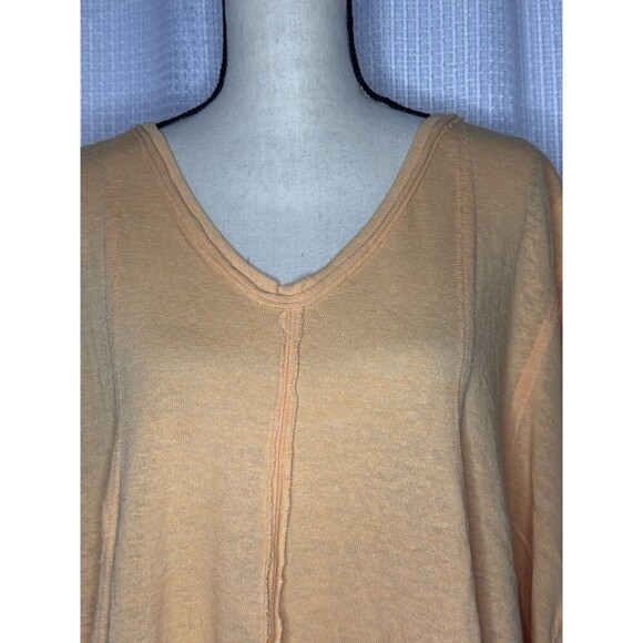 NEW Free People Women’s M Peach Sammie V-Neck Short Sleeve Tunic Top HOBO NWT - Picture 2 of 8